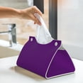 thumbnail image 5 of Goofa Purple Pattern Triangle Square Tissue Box Cover, Modern PVC Leathe Facial Paper Holder,Decorative Holder/Organizer for Bathroom Vanity Countertop, 5 of 9