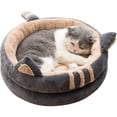 thumbnail image 1 of Cama corta ovalada de felpa para perros y gatos pequeños y medianos, sofá para mascotas pequeñas cómodo, cómodo y duradero, 1 of 5