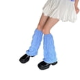 thumbnail image 3 of VISgogo Calentadores de piernas para mujer, color sólido, sin pies, elásticos hasta la rodilla, cubiertas sueltas para pantorrilla para niñas, negro/blanco/verde/azul VISgogo moda, 3 of 5