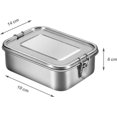 thumbnail image 2 of Fiambrera de acero inoxidable a prueba de fugas, diseño duradero y resistente a las grietas, recipiente ecológico de calidad alimentaria para uso diario, 3 compartimentos para mantener los alimentos, 2 of 7