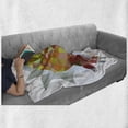 thumbnail image 5 of Reptile Soft Flannel Fleece Blanket, Colorful Mosaic Wild Trex Illustration Opens Mouth Jurassic Pixel Dinosaur Mascot, Cozy Plush for Indoor and Outdoor Use, 70" x 90", Multicolor, by Ambesonne, 5 of 5