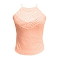 thumbnail image 4 of Women's Tank Tops 2025 New Summer Hollow Lace Sleeveless Solid Color Vest,Pink Women's Tanks & Camis M, 4 of 6
