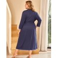 thumbnail image 3 of Zeagoo Women Kimono Style Bathrobe Long Knit Lightweight Soft Sleepwear V Neck Comfortable Casual Loungewear, 3 of 6