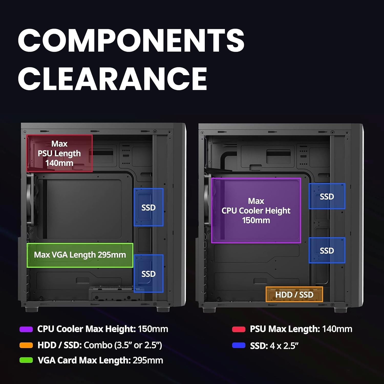 Mid-tower gaming case - with control buttons on the light bar, full tempered glass side panels, pre-installed 1120 fans, 3.0, desktop computer case
