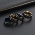 thumbnail image 3 of PAURO Rotatable Men's Stainless Steel Black Matte Brushed Finish Wedding Band Dome Ring Gold Size 11, 3 of 5