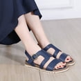 thumbnail image 6 of Casual Flat Sandals Women Summer Retro Buckle Solid Color Slippers Outdoor Anti-slip Light Shoes Sandalia Plana Mujer, 6 of 8