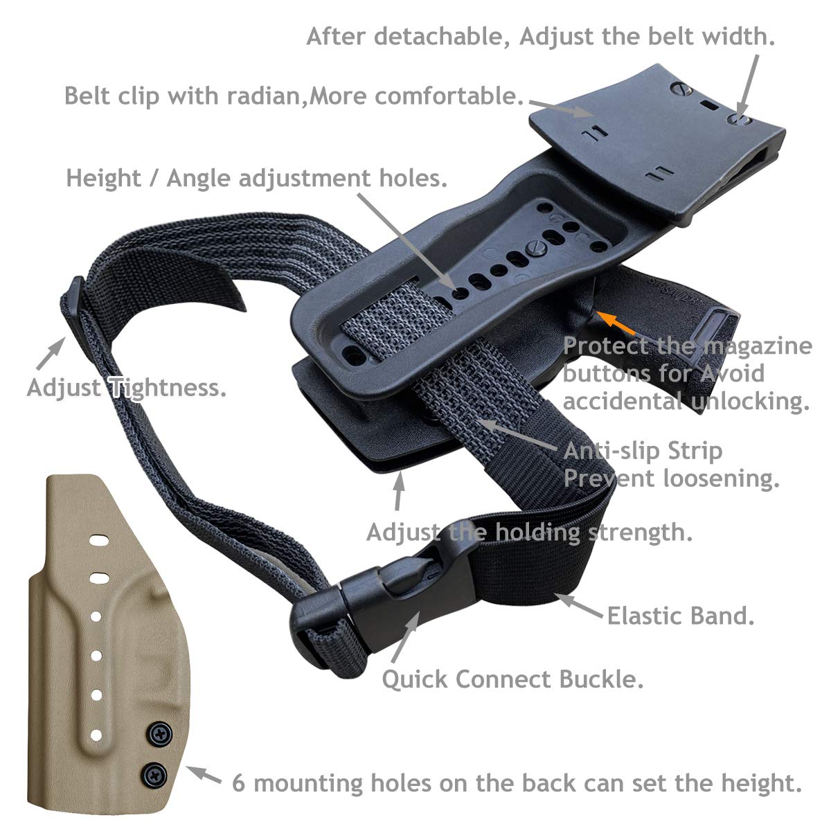 Sig P365 Holsters, P365 Holsters OWB Kydex Holster Custom Fit: Sig Sauer P365 / P365 SAS / P365 X Pistol - Outside Waistband Carry 1.5-2 Inch Belt Clip (Black, Right)