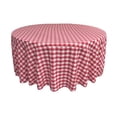 thumbnail image 1 of LA Linen TCcheck120R-FuchsiaK49 Polyester Gingham Checkered Tablecloth, White & Fuchsia - 120 in. Round, 1 of 1
