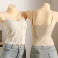 thumbnail image 3 of COMVALUE Lace Bralette for Women V Neck Bustier Corset Tops with Underwired Racerback Adjustable Strap Crop Top (Beige, XL), 3 of 6