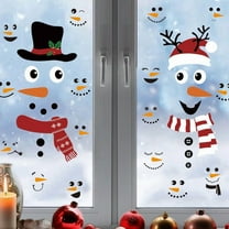 Snowman Face Stickers Snowman Decals Christmas Wall Decals Snowman Faces Decals Refrigerator Wall Stickers Window Cling Decal Lovely Snowman Face Art Wall Decor Christmas Decorations