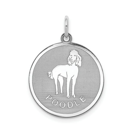 Sterling Silver Poodle Pendant Necklace for Women or Unisex Pet Lovers, Round Dog Charm with Canine Design, Animal Breed Pride Jewelry