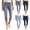 #03 Dark Blue 【Mix, Match & Rotate: Stock Up on Daily Colors】, variant on Women's Mid Waist Ripped Denim Capris, Stretchy Comfort with Deep Pockets, Casual Summer Cropped Pants | TruHer,Black S