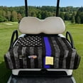 thumbnail image 2 of Yuyamidu American Flag Golf Cart Seat Cover Blue Line Golf Cart Seat Blanket with Pockets Club Car Travel Sports Golf Cart Accessories, 4th of July, 2 of 8
