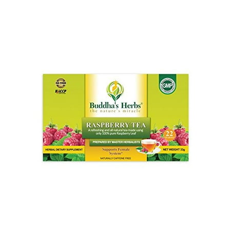 - Buddha's Herbs Natural 100% Pure Raspberry Leaf Herbal Tea, 22-count Tea Bags (2 Pack)