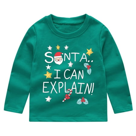 

RPVATI Toddler Baby Boy Girl Crewneck Pullover Christmas Letter Sweatshirt Long Sleeve Outfit 6M-4Y