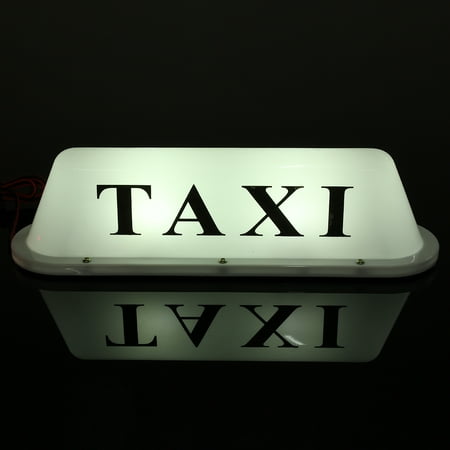 12 Volt Sign Lighting - 1 X Universal 12V lights Waterproof PVC Taxi Magnetic Base Roof Top Cars Cab LED Sign Lamp W/ Cigarett New
