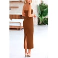 thumbnail image 2 of Vestido PRETTYGARDEN Strapless Ajustado con Nudo Torcido Marrón Talle S, 2 of 8