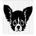 thumbnail image 3 of Ambesonne Chihuahua Shower Curtain, Monochrome Puppy Head, 69"Wx84"L, Black and White, 3 of 3