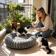 thumbnail image 6 of Round Calming Donut Pet Bed for Small Dogs and Cats, Washable Cozy Cuddler, 40x40cm, 6 of 7