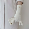 thumbnail image 2 of Wool Gloves, Winter Long Gloves for Women, Touchscreen Wool Knit Glove for Cold Weather,White, 2 of 5