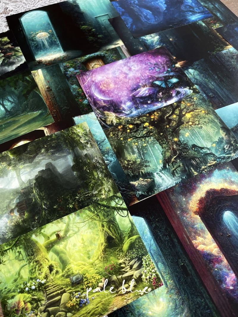 23 Sheets Enchanted Forest Scrapbook Paper - A5 Size DIY Junk Journal Material for Creative Crafting