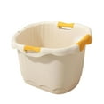 thumbnail image 2 of Cubo de ducha con asiento de apoyo, antideslizante, portátil, cómodo, cubo de baño para bebés, bañera para niños recién nacidos Amarillo S, 2 of 9