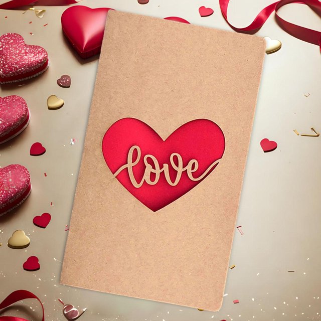 Tarjetas del Día de San Valentín Macarena Tarjeta de aniversario de Papel Kraft Tarjeta de Cumpleaños