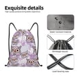 thumbnail image 4 of Saiise Owl And Floral Pattern Sports Drawstring Backpack - String Swim Gym Bag with Wet Proof Pocket for Women&Men-Medium, 4 of 6