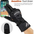 thumbnail image 4 of TAGVO Warm Windproof Waterproof, Hard Knuckle Palm Finger Protection Motorbike Riding Gloves Touch Screen Function, Snug Fit Good Grip Long Cuff Well Stitched Hand Protector, Black XL Size, 4 of 7