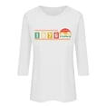 thumbnail image 4 of Craaazy Women's 1976 Casual Letter Printed 50th Birthday 3/4 Sleeve T-shirts Gifts, 4 of 4
