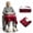 Burgundy, variant on Reversible Wheelchair Blanket with Warm Pocket and Snap Buttons, Dual-Sided Flannel and Sherpa Lap Blanket for Seniors, Cozy Warm Plush Fleece Cover for Elderly, 43" x 28", Navy Blue