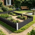 thumbnail image 4 of 5 Pack Plastic Garden Picket Fence, Modular Lawn Flowerbed Border Edging, Wind Rain Resistant Space Divider for Yard Plant Landscape Outdoor Decorative Boundary Setting, 4 of 6