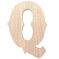 thumbnail image 1 of Krafty Supply 4" Tall Western Block - Birch Letter Q | 1/4" Thick Birch | Unfinished Wooden Letters | Craft Alphabet Initials, 1 of 5