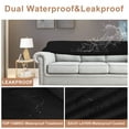 thumbnail image 5 of SANMADROLA 100% Waterproof Couch Covers Velvet Stretch Slipcover for 3 Cushion Sofa Cover Non Slip Leakproof Washable Furniture Protector for Kids Dogs Cats Pets, Black,Chair, 5 of 9