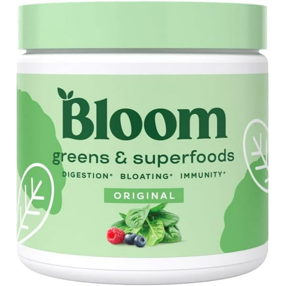 Bloom Nutrition Greens & Superfoods Powder, for Digestive Health, Original, 30 Servings