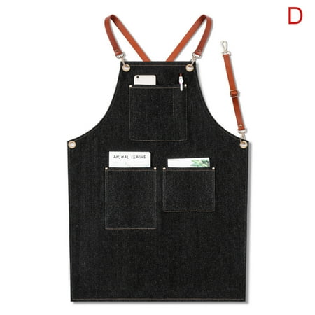 

Denim Apron Strap Bib Apron Barista Bartender BBQ Chef Uniform Workwear D