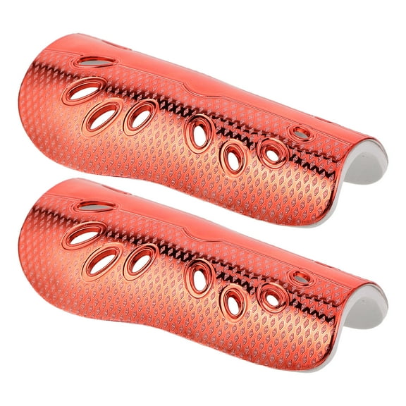 EXHUMKY Youth Soccer Shin Guards, Red, Lightweight Breathable Sports Gear with Easy Installation for