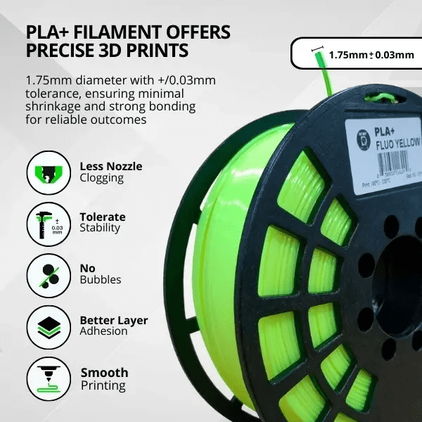 IIID MAX | Fluorescent Yellow PLA Plus Filament | 1kg - 1.75mm