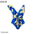 thumbnail image 2 of Traje de baño sexy de una pieza Traje de baño con volantes vintage Trajes de baño de 2 piezas para mujer Baño con cuello en V - Azul, 2 of 7
