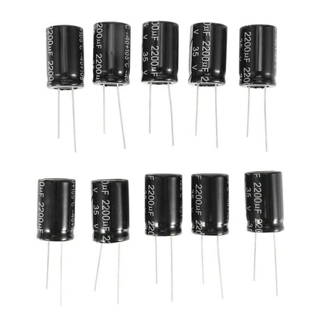 

10 Pcs 2200uF 35V Aluminum Electrolytic Capacitors 16x26mm