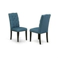 thumbnail image 3 of East West Furniture X-Style 5-piece Dining Room Table Set in Black/Mineral Blue, 3 of 4
