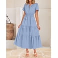 thumbnail image 2 of Vestido ZESICA Summer Casual Midi para Mujer Azul Talla M, 2 of 9