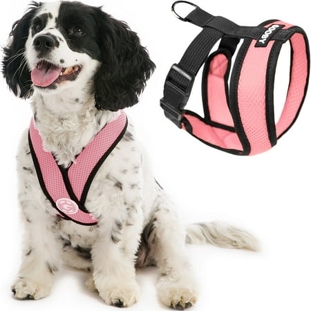 UPC: 0841186100616 | Gooby Comfort X Head-In Harness – Pink Large – Breathable Lightweight Wrinkle Free Mesh Harness with Patented Choke-Free X Frame for Small Dog and Medium Dog Indoor and Outdoor use