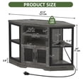 thumbnail image 3 of Uforic Corner TV Stand for TVs up to 55", Farmhouse Entertainment Center with Power Outlet, Gray, 3 of 9