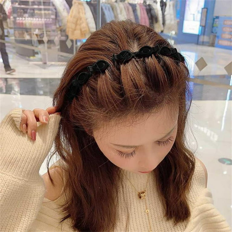 4PCS Braided Hair Clips for Women, Flocking Hair Clips with