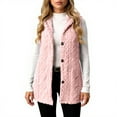 thumbnail image 6 of Mohiass Sherpa Vests Womens Long Fleece Lined Hooded Jackets Button Down Sleevelesss Sweater Vests Fall Winter Outerwear Pink 2XL, 6 of 6