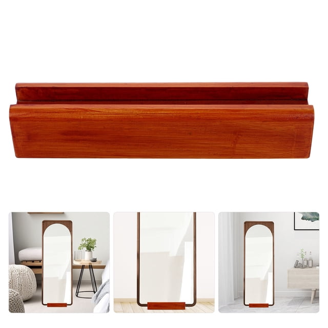 KONTONTY Lot de 1 Support de Miroir Moderne en Bois pour Plancher Brun avec Antidérapant