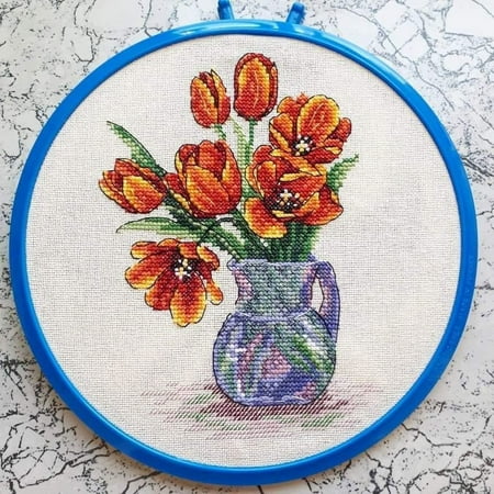 UPC: 4627077367803 | Spring Tulips SM-089 Counted Cross-Stitch Kit by MP Studia