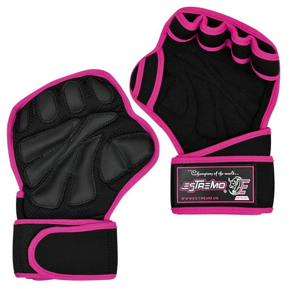 Estremo Fitness Weight Lifting Gloves,Padded Grip Palm Protection,Half Finger ,Workout Gym-Pink