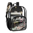thumbnail image 2 of PVC Transparent Backpacks Clear Backpack for Travel and Outings Moon Phases with Flowers and Stars, 2 of 7